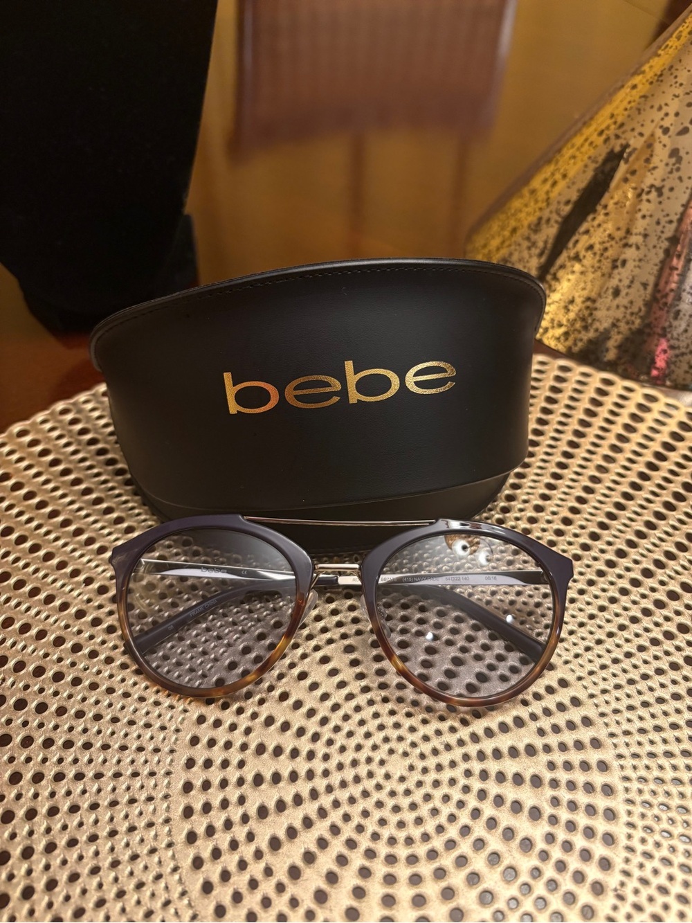 bebe Black and Brown Tortoise Cateye Glasses